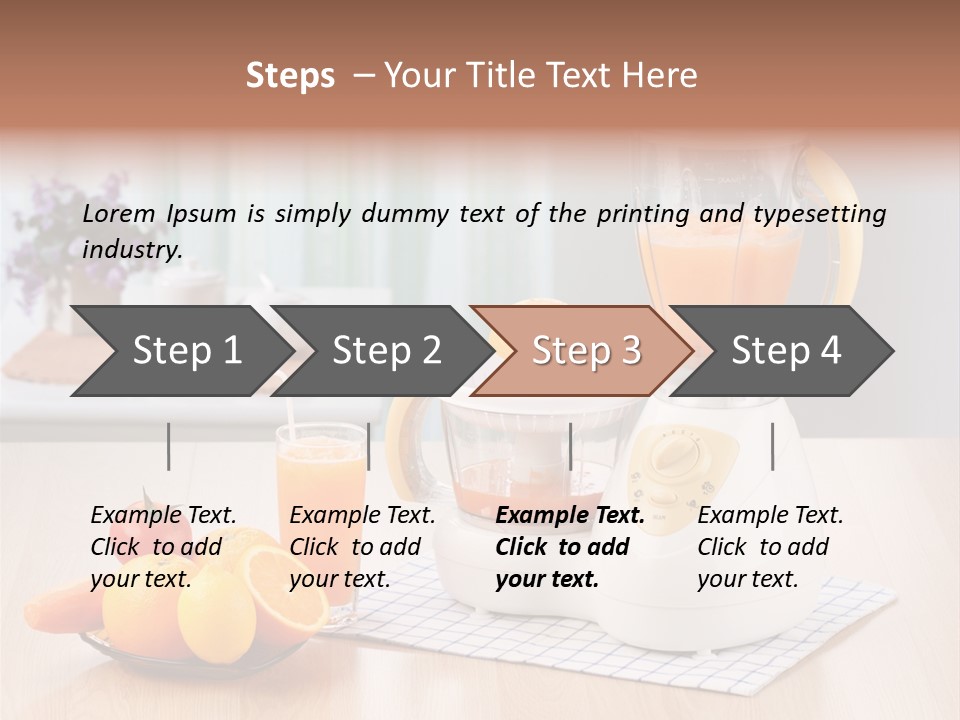 A White Blender Sitting On Top Of A Wooden Table PowerPoint Template