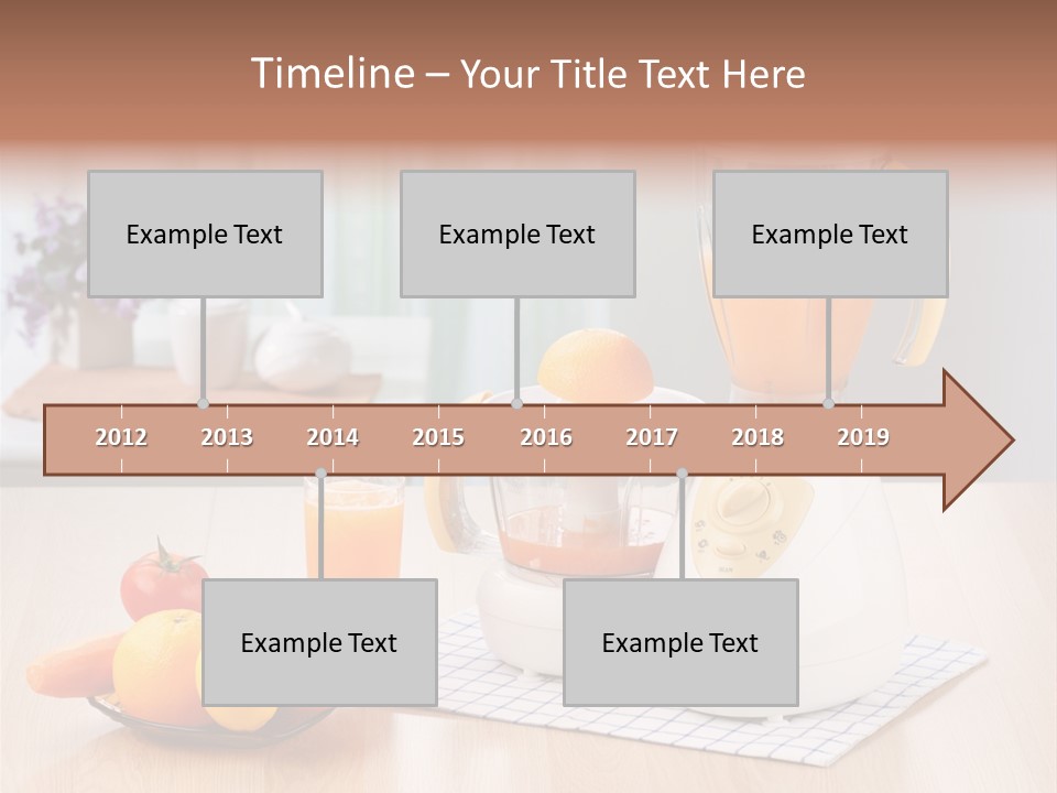 A White Blender Sitting On Top Of A Wooden Table PowerPoint Template