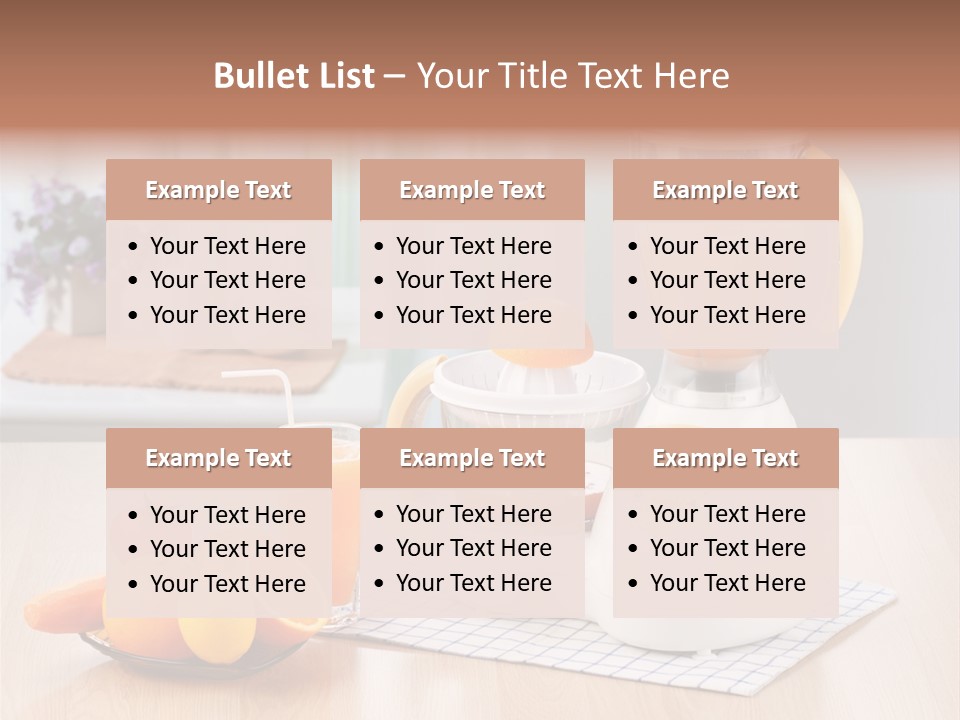 A White Blender Sitting On Top Of A Wooden Table PowerPoint Template