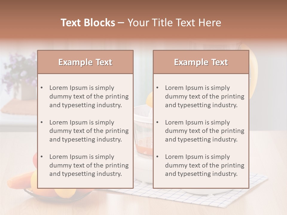 A White Blender Sitting On Top Of A Wooden Table PowerPoint Template
