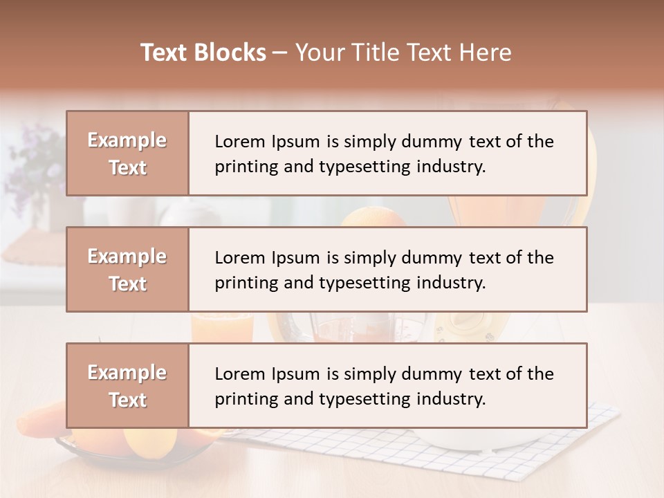 A White Blender Sitting On Top Of A Wooden Table PowerPoint Template