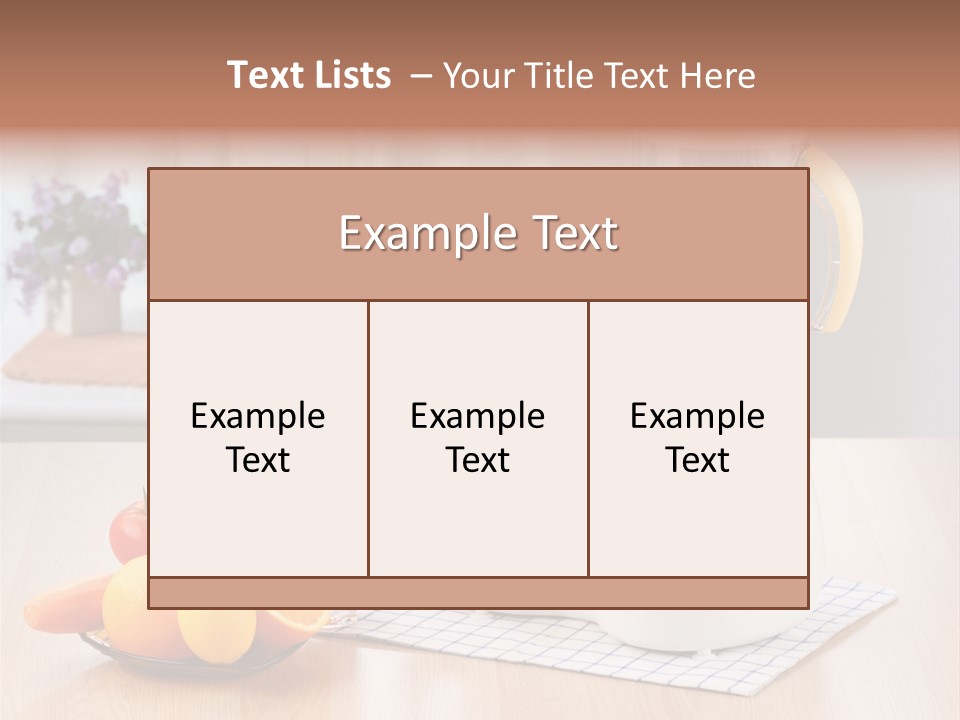 A White Blender Sitting On Top Of A Wooden Table PowerPoint Template