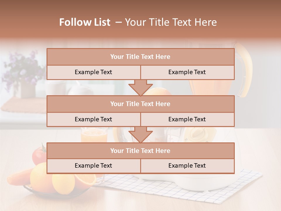 A White Blender Sitting On Top Of A Wooden Table PowerPoint Template