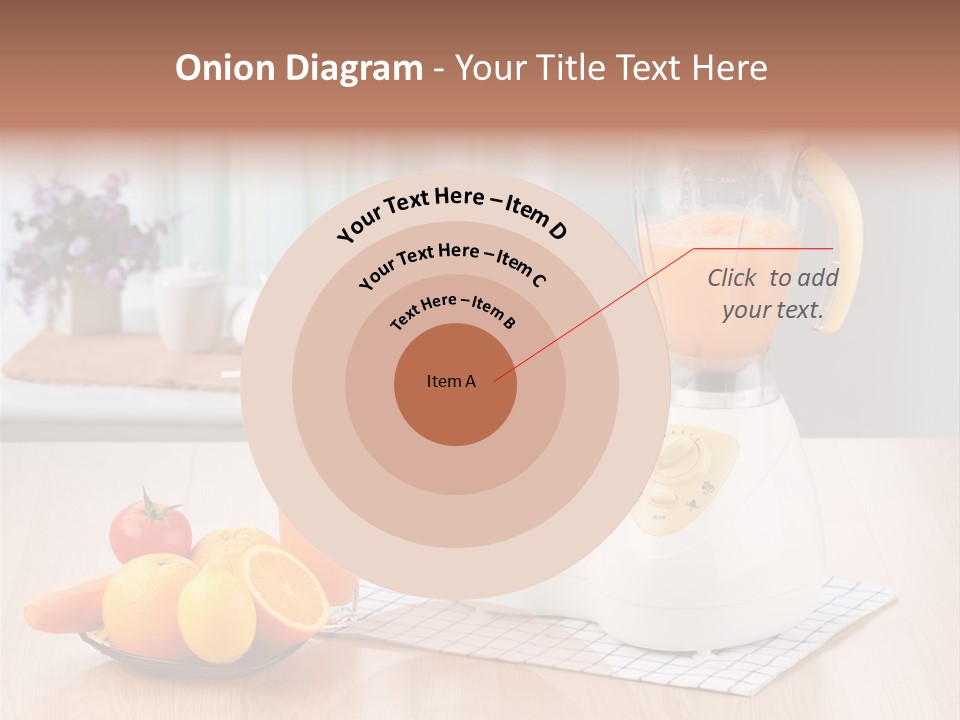 A White Blender Sitting On Top Of A Wooden Table PowerPoint Template