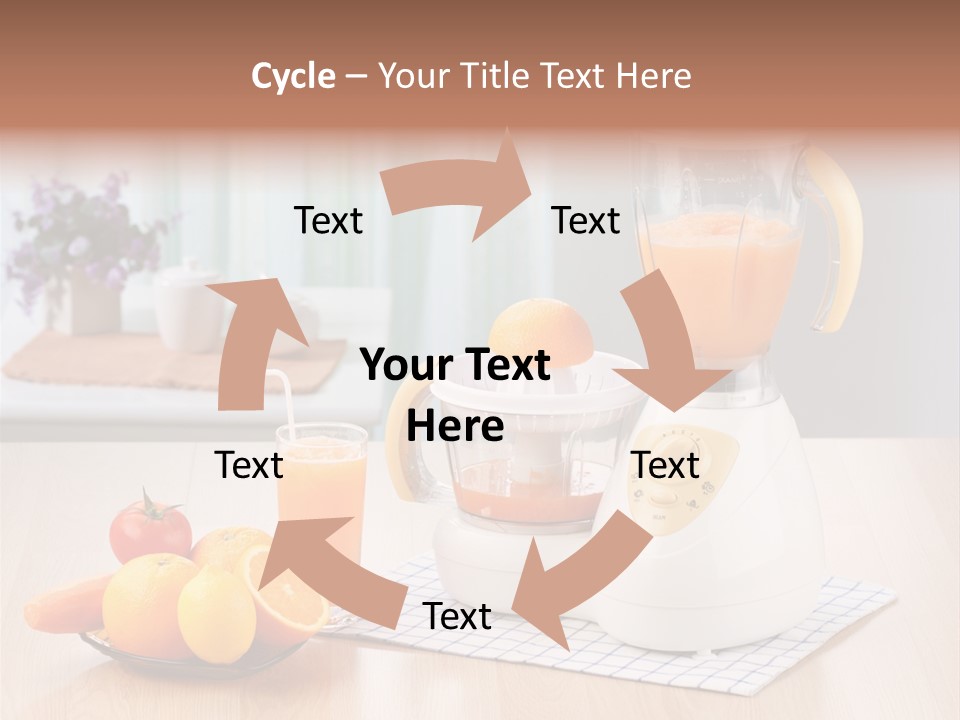 A White Blender Sitting On Top Of A Wooden Table PowerPoint Template