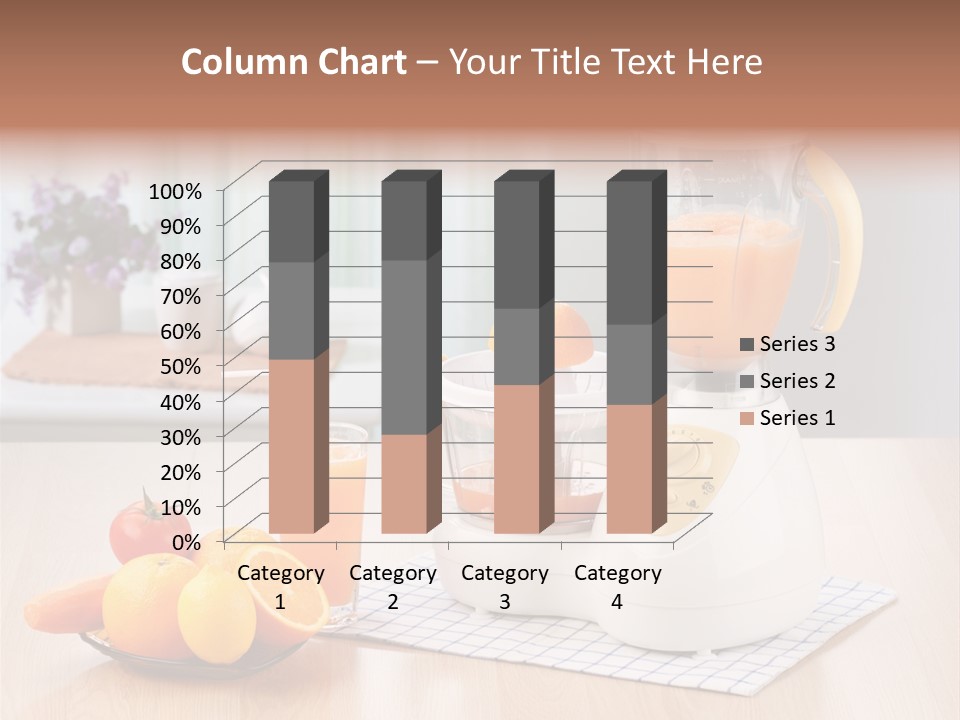 A White Blender Sitting On Top Of A Wooden Table PowerPoint Template