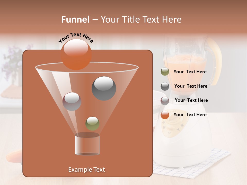 A White Blender Sitting On Top Of A Wooden Table PowerPoint Template