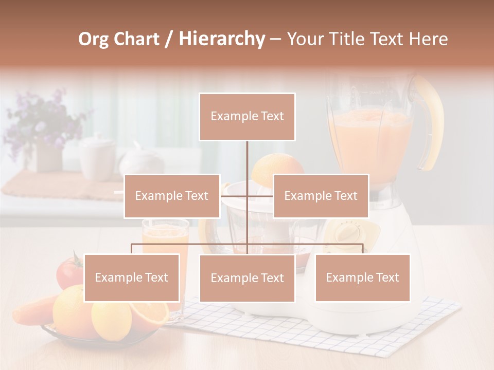 A White Blender Sitting On Top Of A Wooden Table PowerPoint Template
