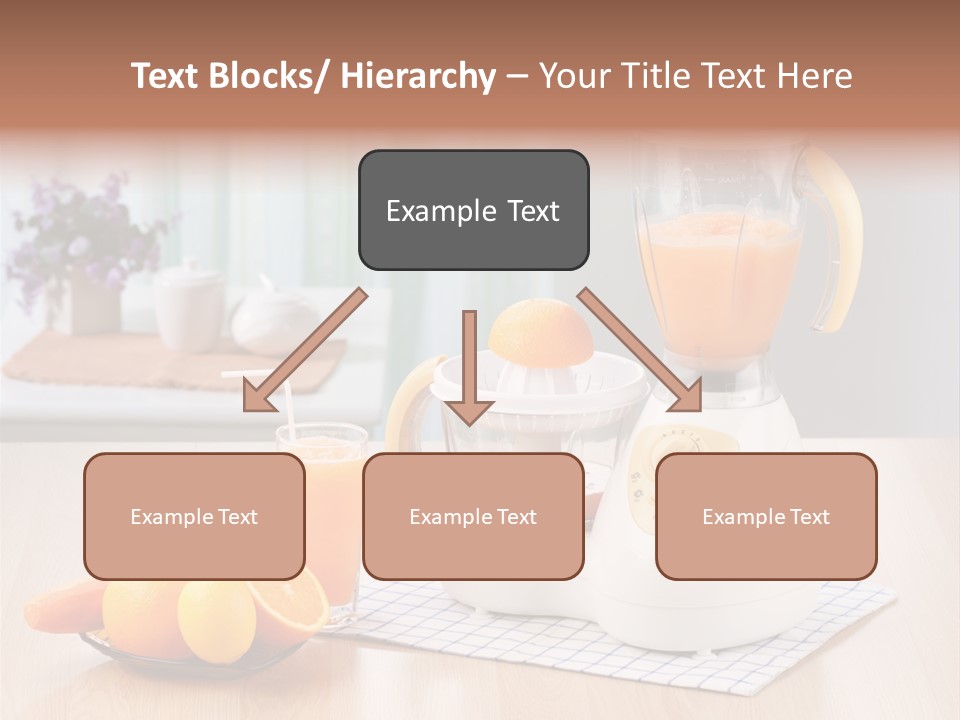 A White Blender Sitting On Top Of A Wooden Table PowerPoint Template