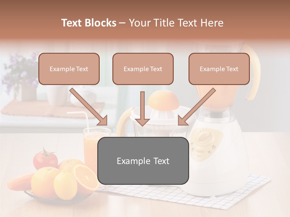 A White Blender Sitting On Top Of A Wooden Table PowerPoint Template