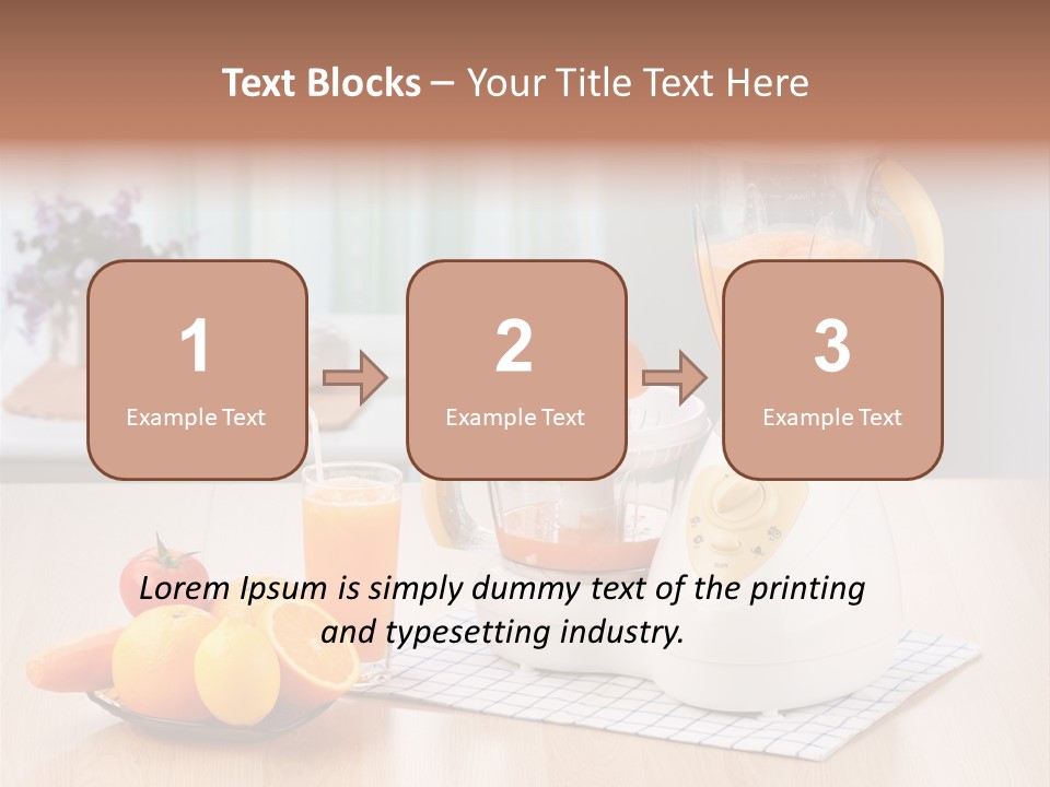 A White Blender Sitting On Top Of A Wooden Table PowerPoint Template