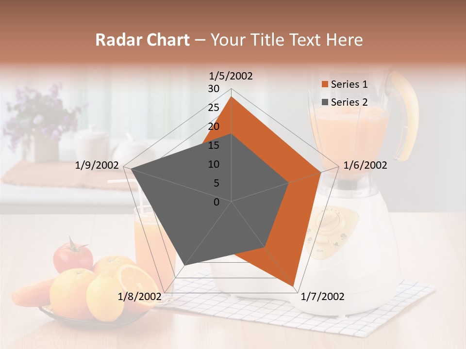 A White Blender Sitting On Top Of A Wooden Table PowerPoint Template