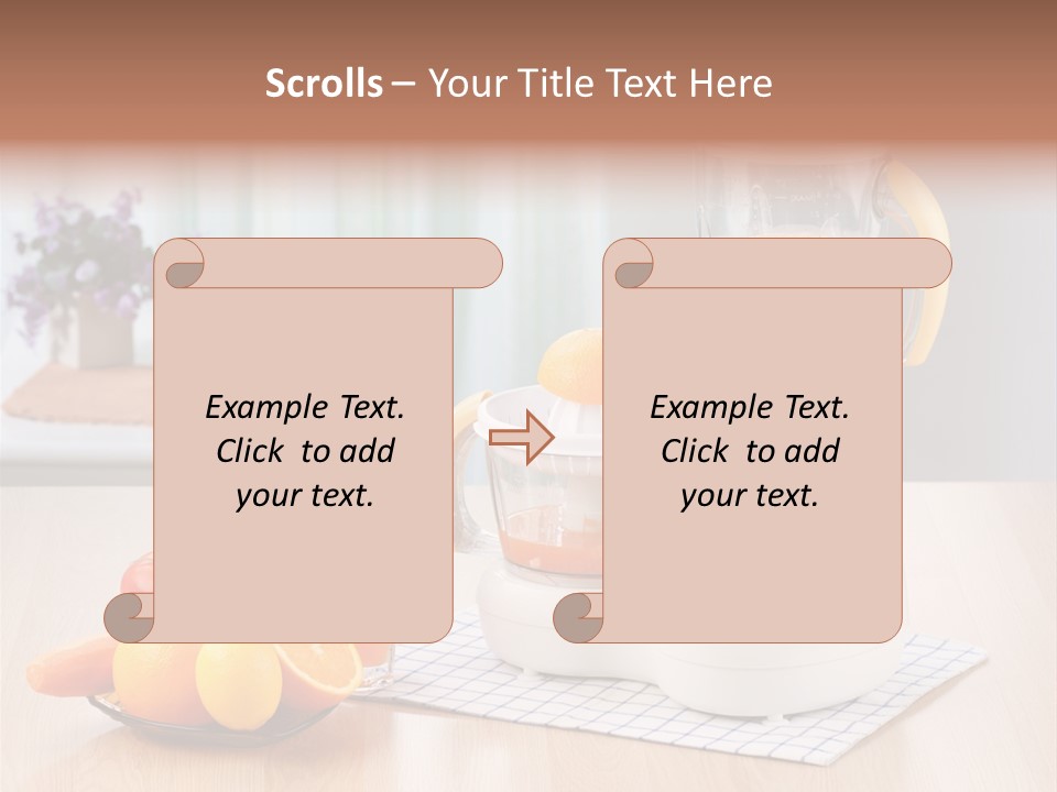 A White Blender Sitting On Top Of A Wooden Table PowerPoint Template