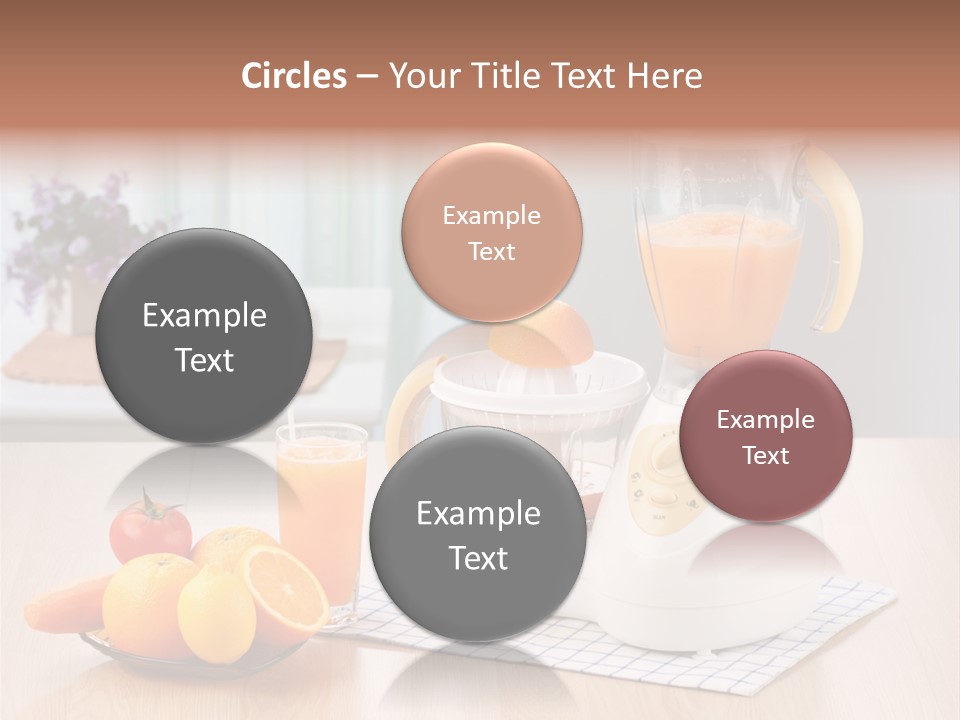 A White Blender Sitting On Top Of A Wooden Table PowerPoint Template