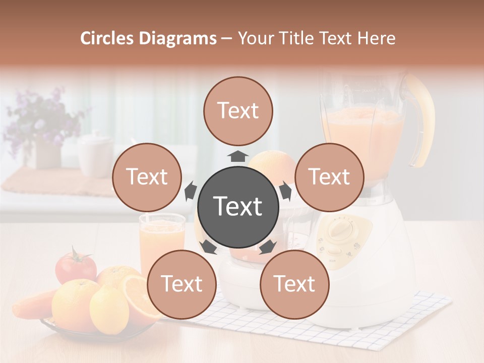 A White Blender Sitting On Top Of A Wooden Table PowerPoint Template