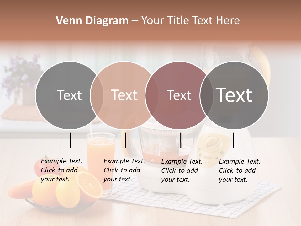 A White Blender Sitting On Top Of A Wooden Table PowerPoint Template