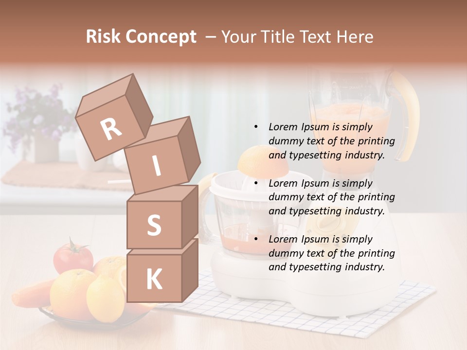 A White Blender Sitting On Top Of A Wooden Table PowerPoint Template