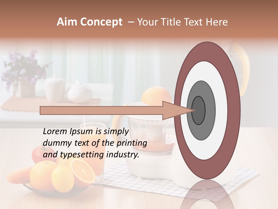 A White Blender Sitting On Top Of A Wooden Table PowerPoint Template