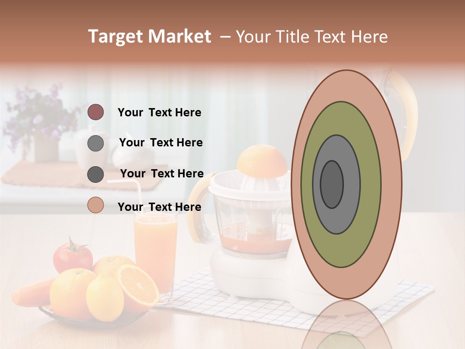 A White Blender Sitting On Top Of A Wooden Table PowerPoint Template