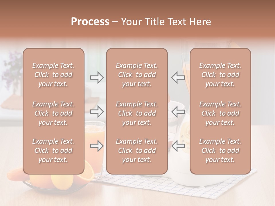 A White Blender Sitting On Top Of A Wooden Table PowerPoint Template