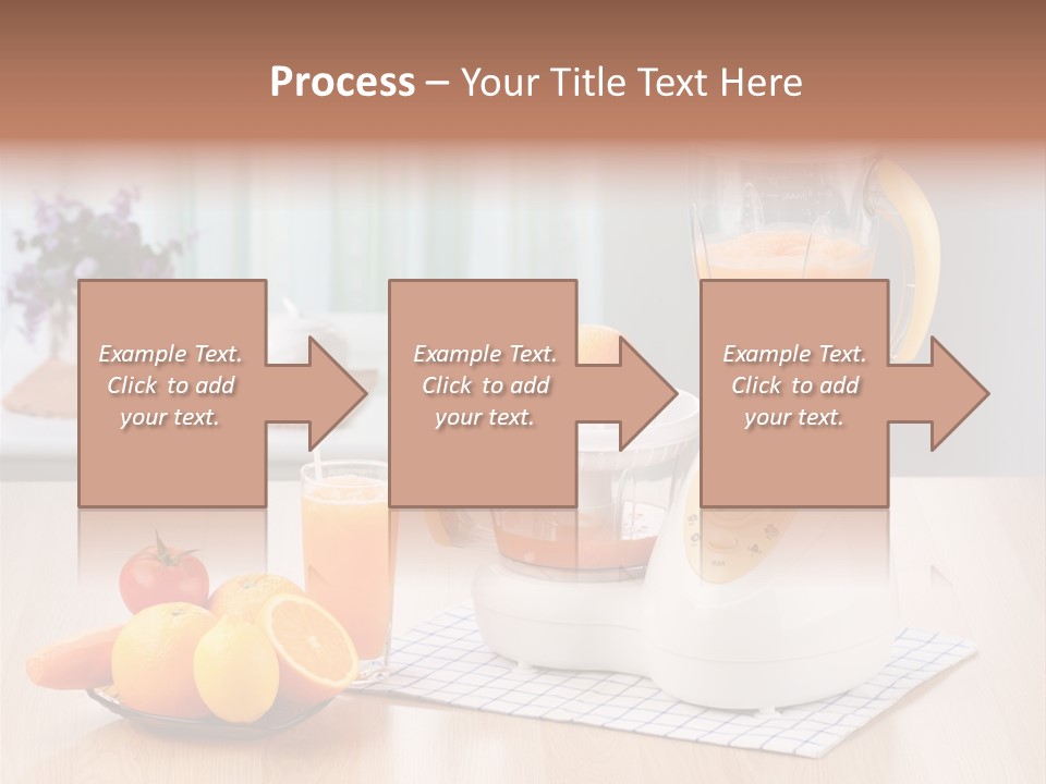 A White Blender Sitting On Top Of A Wooden Table PowerPoint Template