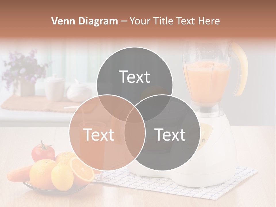 A White Blender Sitting On Top Of A Wooden Table PowerPoint Template
