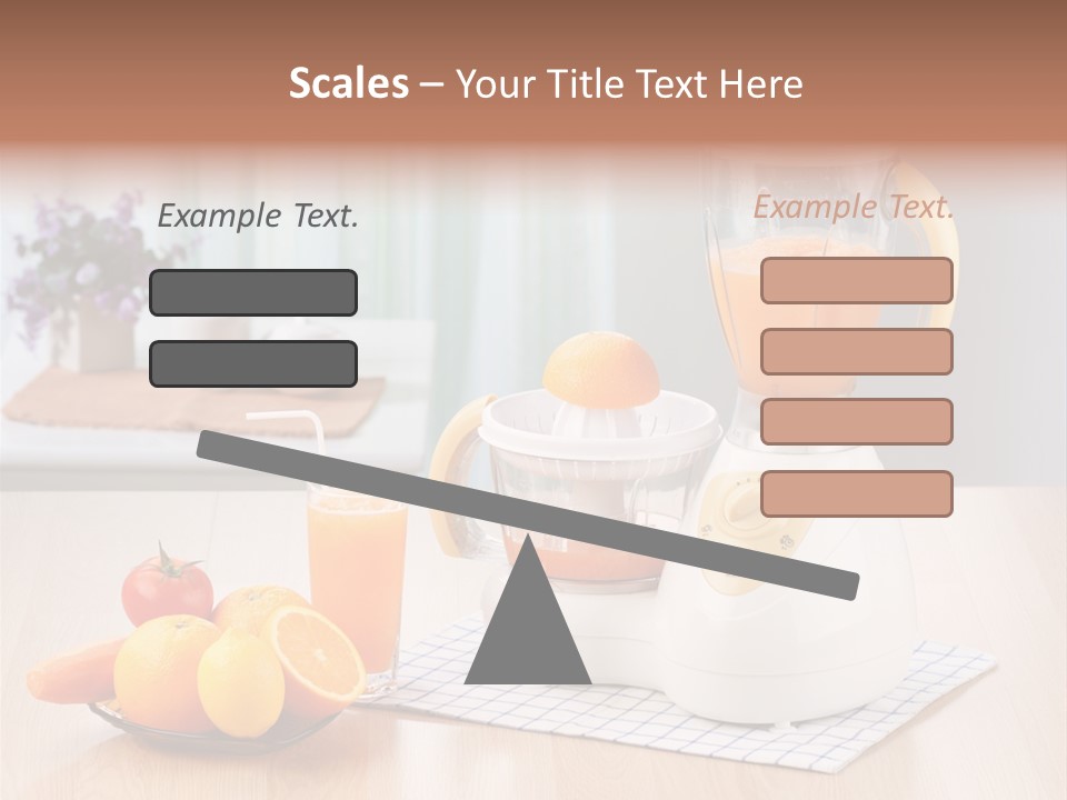 A White Blender Sitting On Top Of A Wooden Table PowerPoint Template