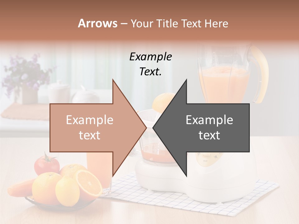 A White Blender Sitting On Top Of A Wooden Table PowerPoint Template