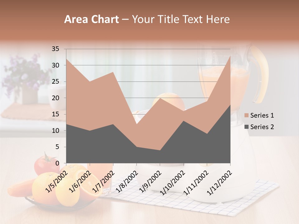 A White Blender Sitting On Top Of A Wooden Table PowerPoint Template