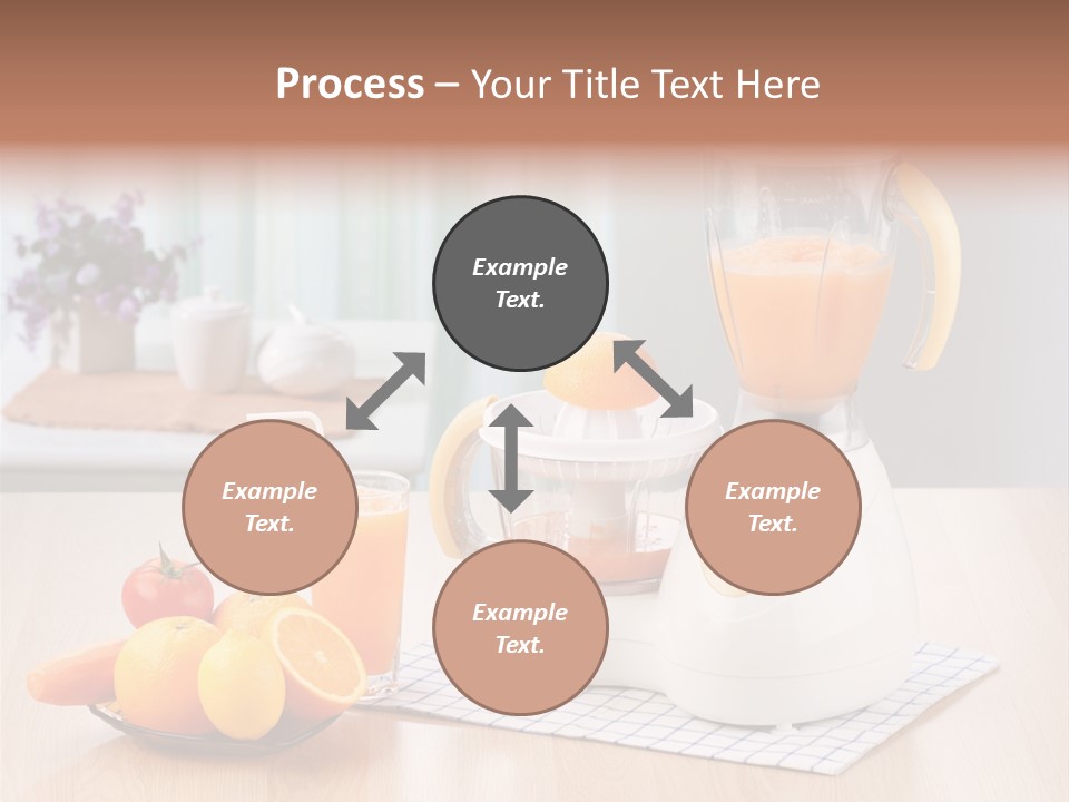 A White Blender Sitting On Top Of A Wooden Table PowerPoint Template