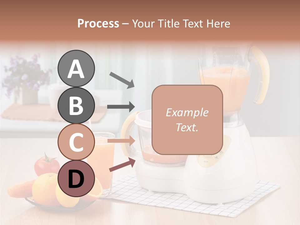 A White Blender Sitting On Top Of A Wooden Table PowerPoint Template