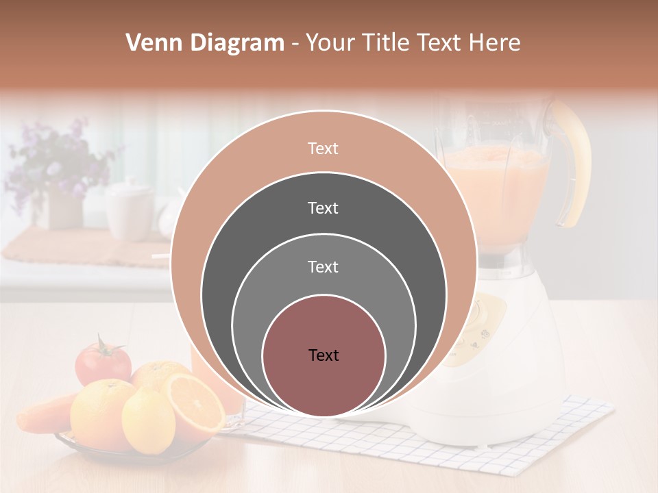 A White Blender Sitting On Top Of A Wooden Table PowerPoint Template