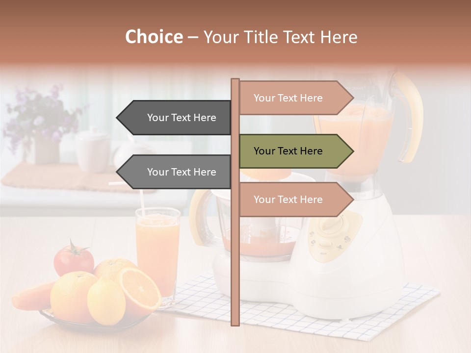 A White Blender Sitting On Top Of A Wooden Table PowerPoint Template