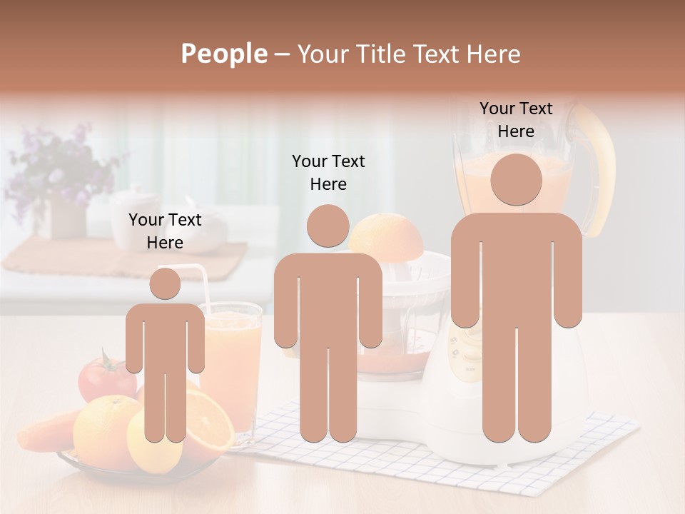 A White Blender Sitting On Top Of A Wooden Table PowerPoint Template