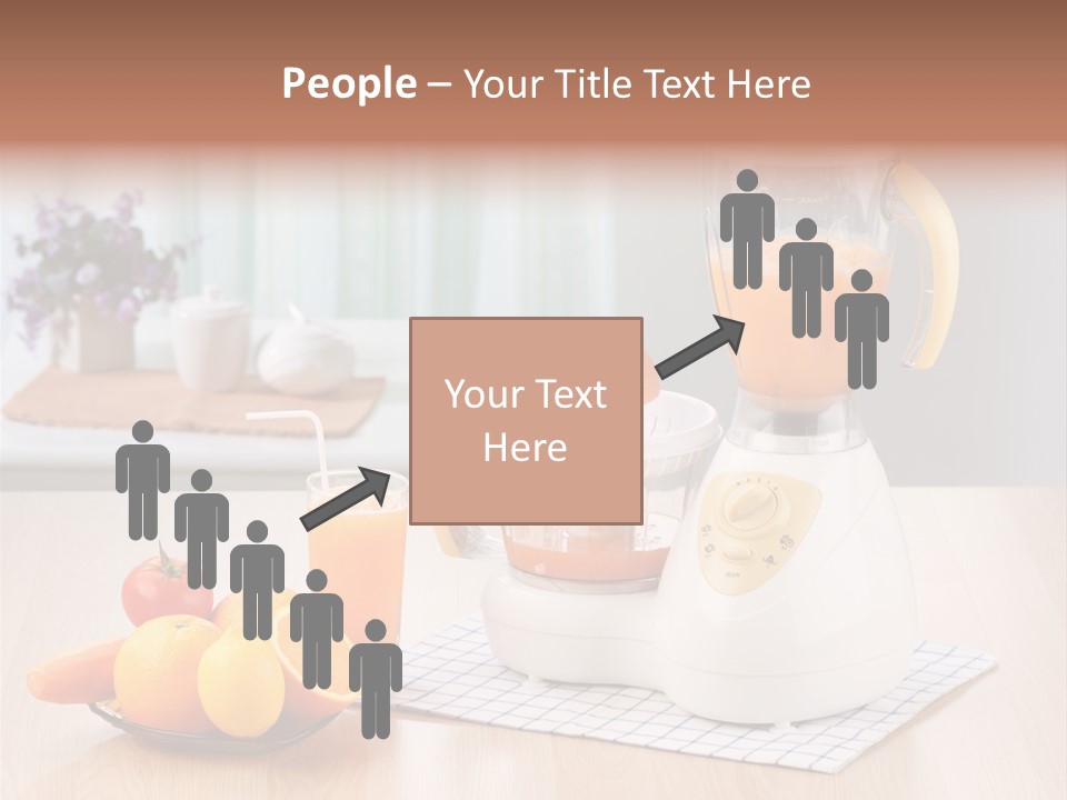 A White Blender Sitting On Top Of A Wooden Table PowerPoint Template