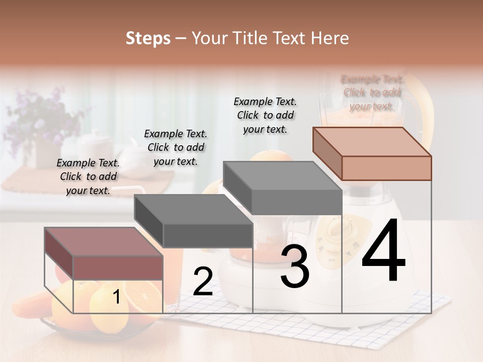 A White Blender Sitting On Top Of A Wooden Table PowerPoint Template