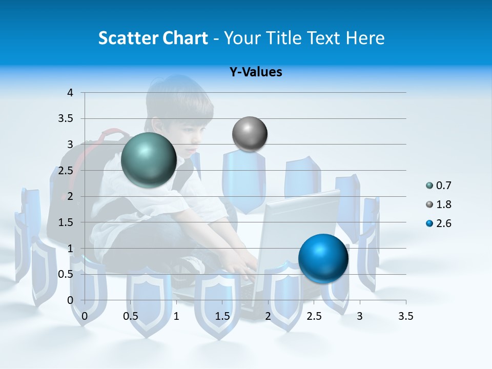 A Young Boy Sitting On The Ground Using A Laptop PowerPoint Template