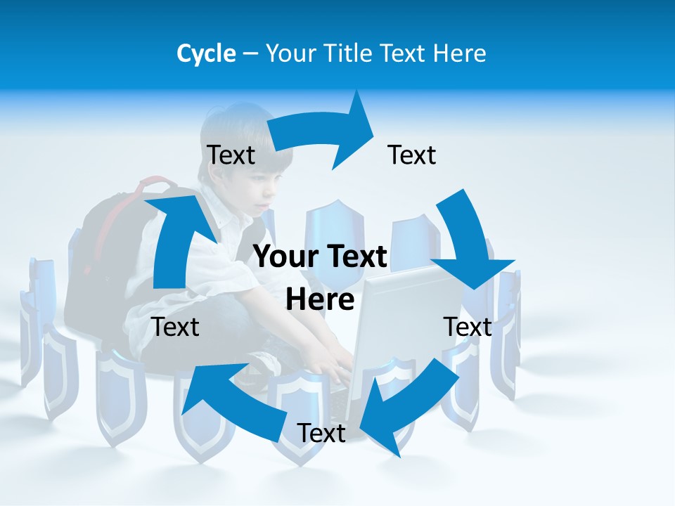 A Young Boy Sitting On The Ground Using A Laptop PowerPoint Template