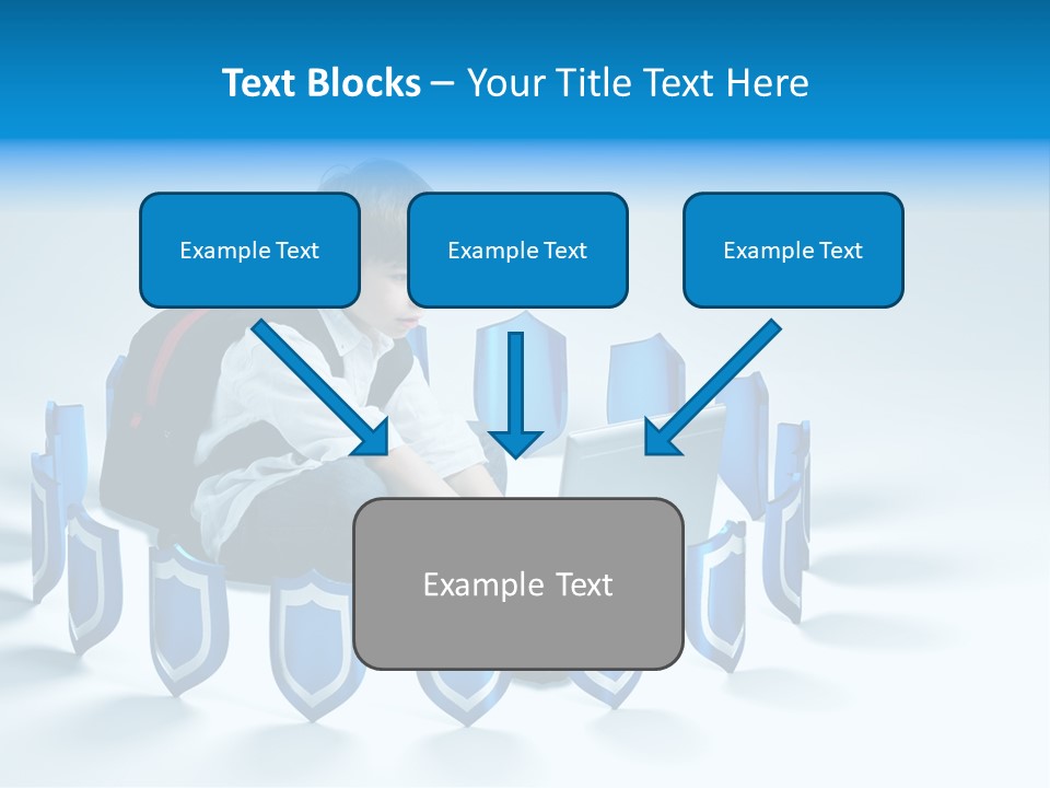 A Young Boy Sitting On The Ground Using A Laptop PowerPoint Template