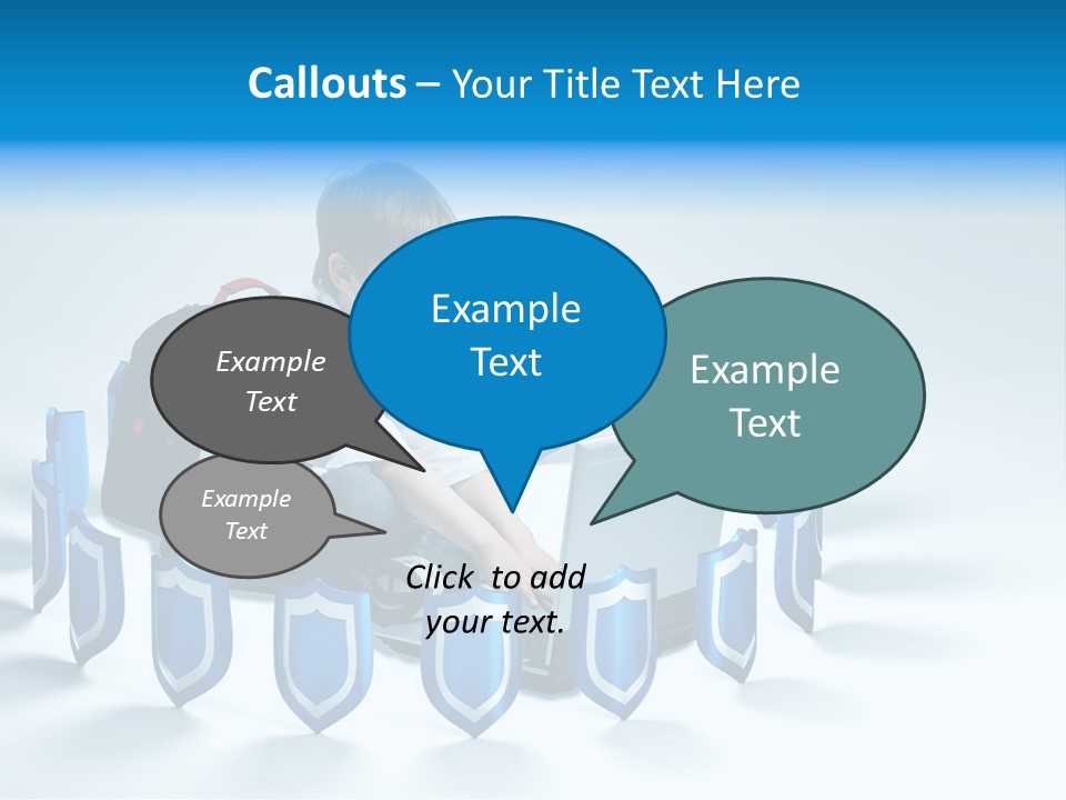 A Young Boy Sitting On The Ground Using A Laptop PowerPoint Template