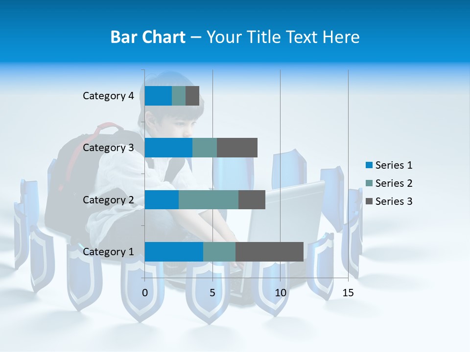 A Young Boy Sitting On The Ground Using A Laptop PowerPoint Template