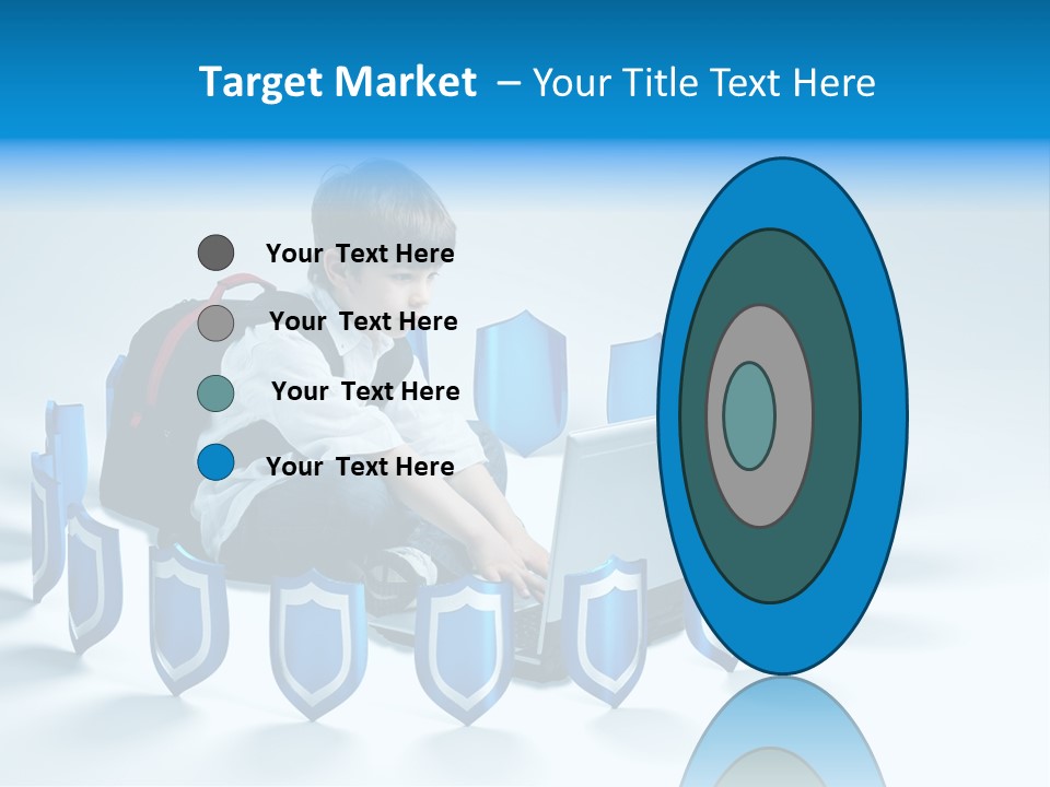 A Young Boy Sitting On The Ground Using A Laptop PowerPoint Template