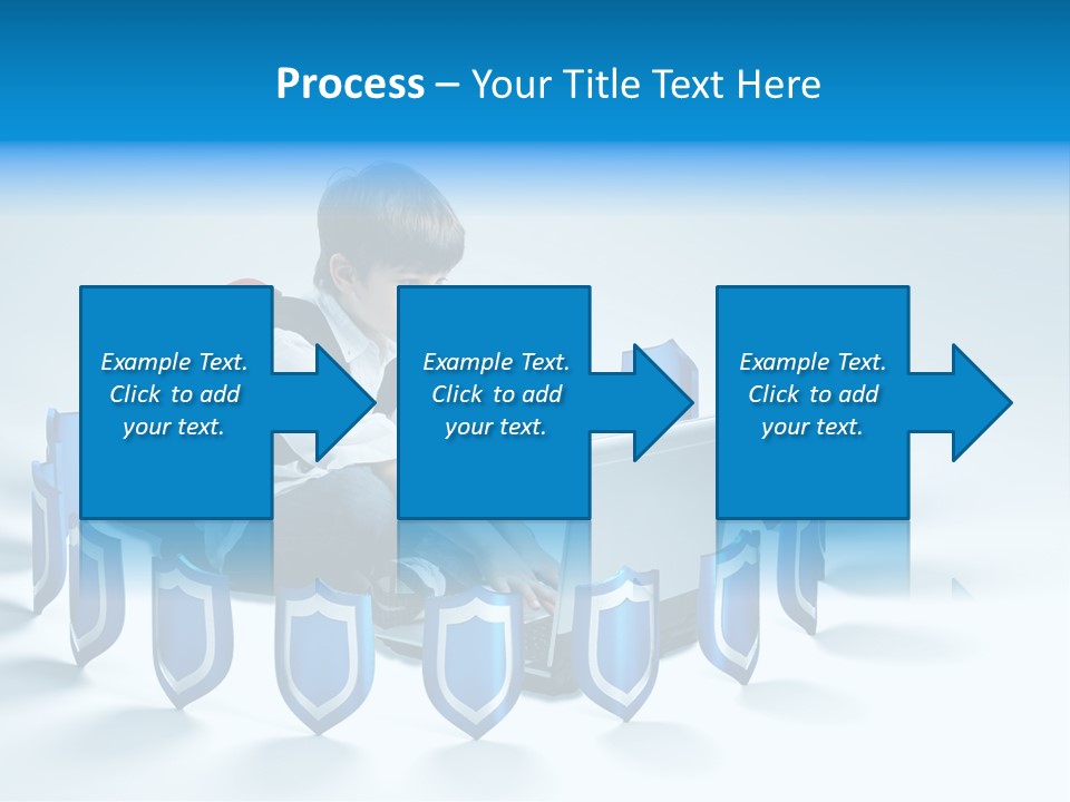A Young Boy Sitting On The Ground Using A Laptop PowerPoint Template