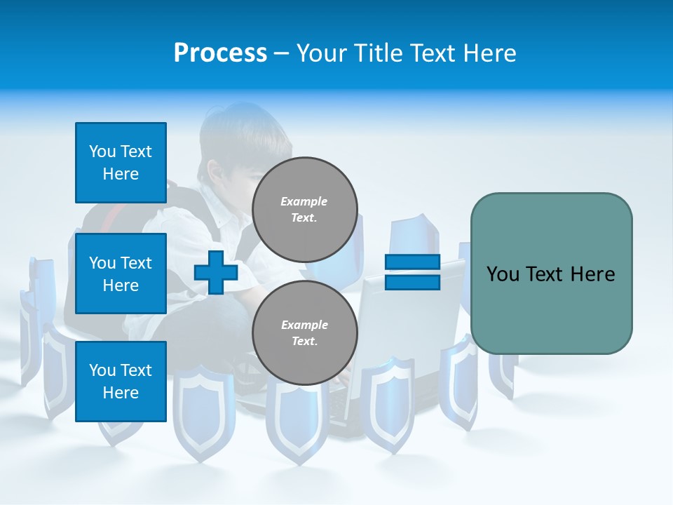 A Young Boy Sitting On The Ground Using A Laptop PowerPoint Template