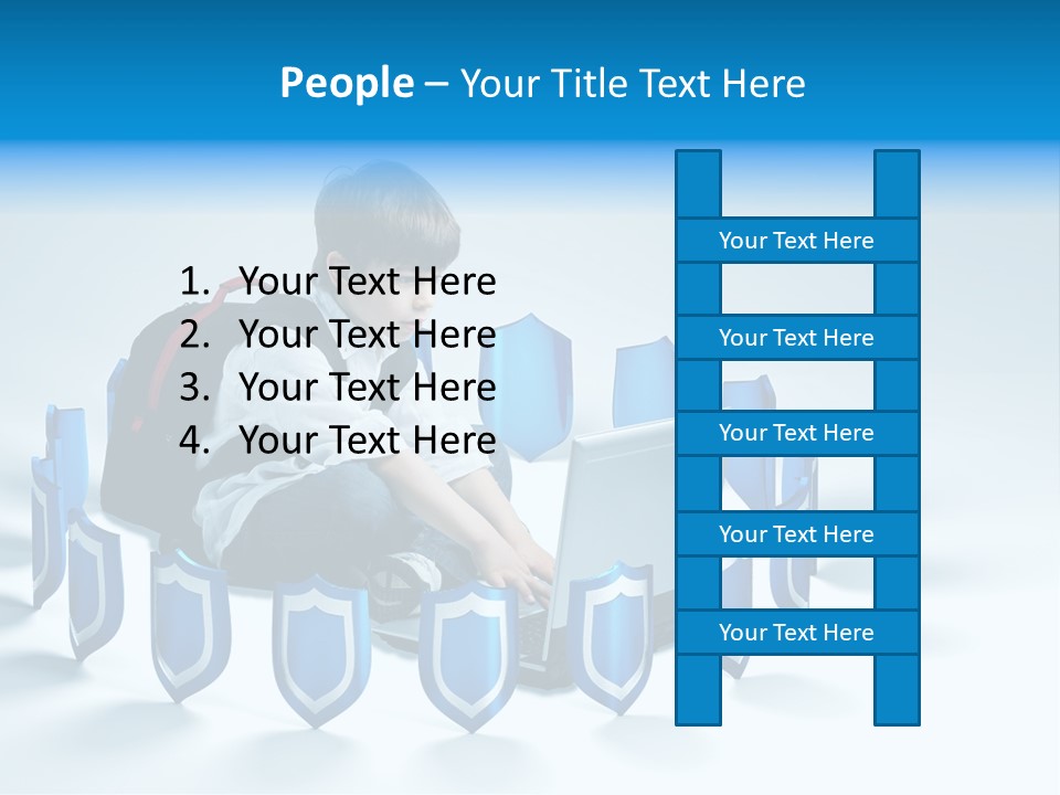 A Young Boy Sitting On The Ground Using A Laptop PowerPoint Template