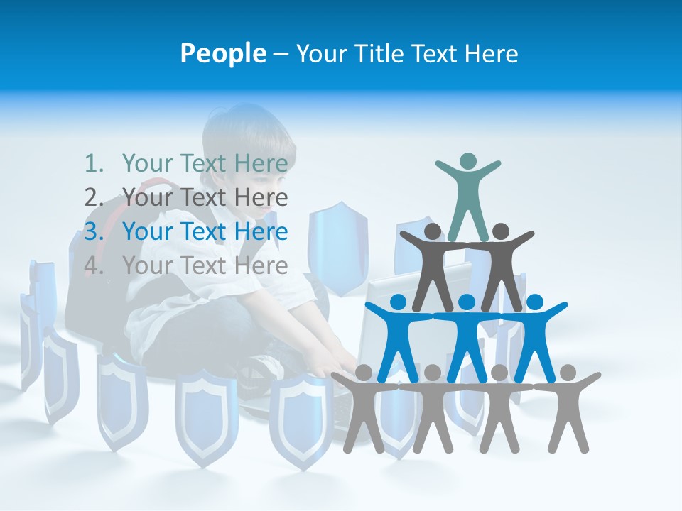 A Young Boy Sitting On The Ground Using A Laptop PowerPoint Template