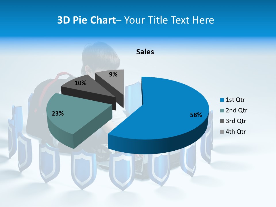 A Young Boy Sitting On The Ground Using A Laptop PowerPoint Template