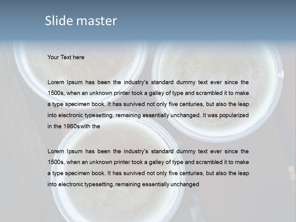 Three Cups Of Coffee Sitting On Top Of A Wooden Table PowerPoint Template