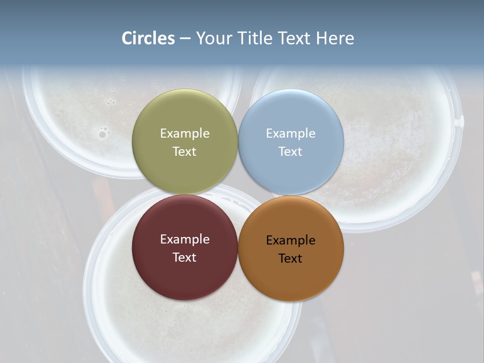 Three Cups Of Coffee Sitting On Top Of A Wooden Table PowerPoint Template