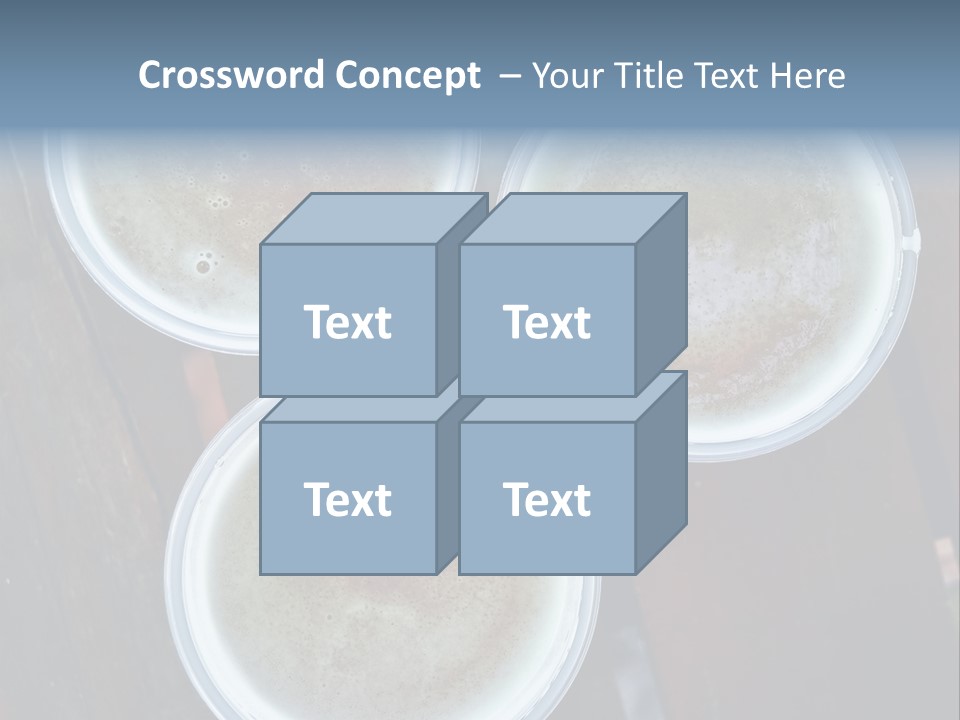 Three Cups Of Coffee Sitting On Top Of A Wooden Table PowerPoint Template